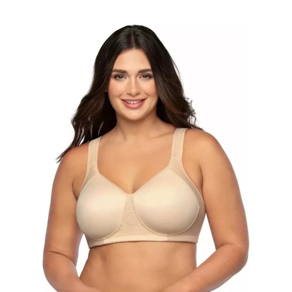 Vanity Fair Womens Sport Full-Figure Wireless Sport Bra, Damask, Beige Nude 42D